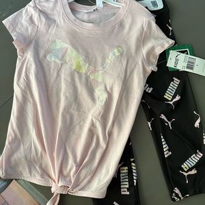 Kids size 6 Puma shirt and legging set